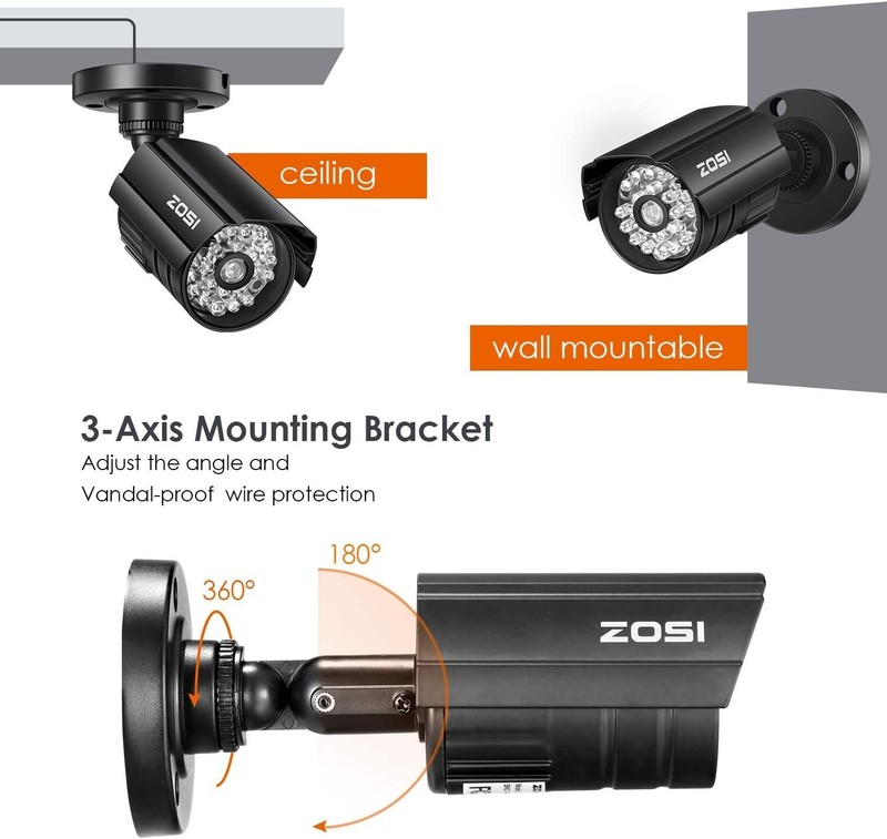 Zosi 2AK-2116E-D-US Fake Bullet Camera 2 pack battery operated - Lights up - New gallery