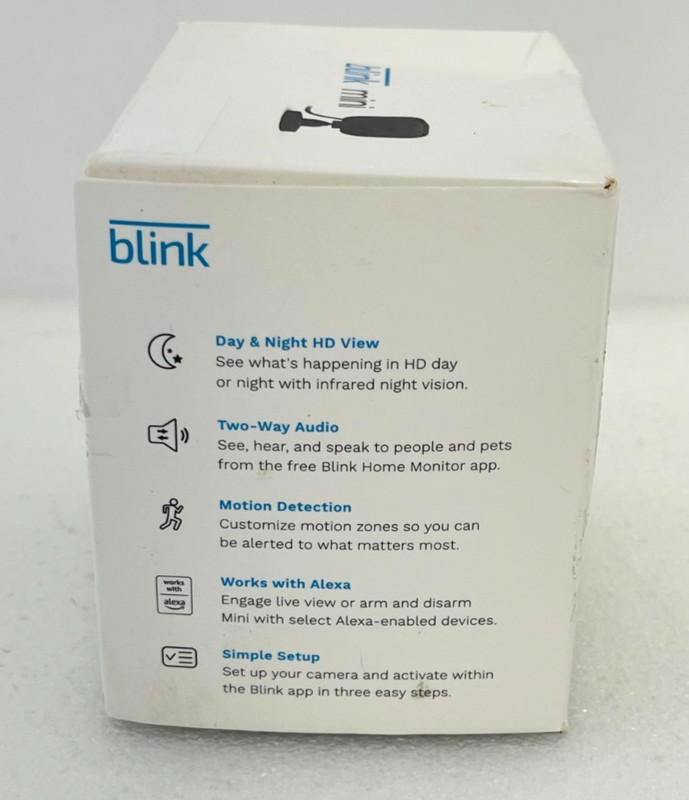 Blink Mini Indoor Plug-in HD Camera Motion Audio Black, NEW/SEALED gallery