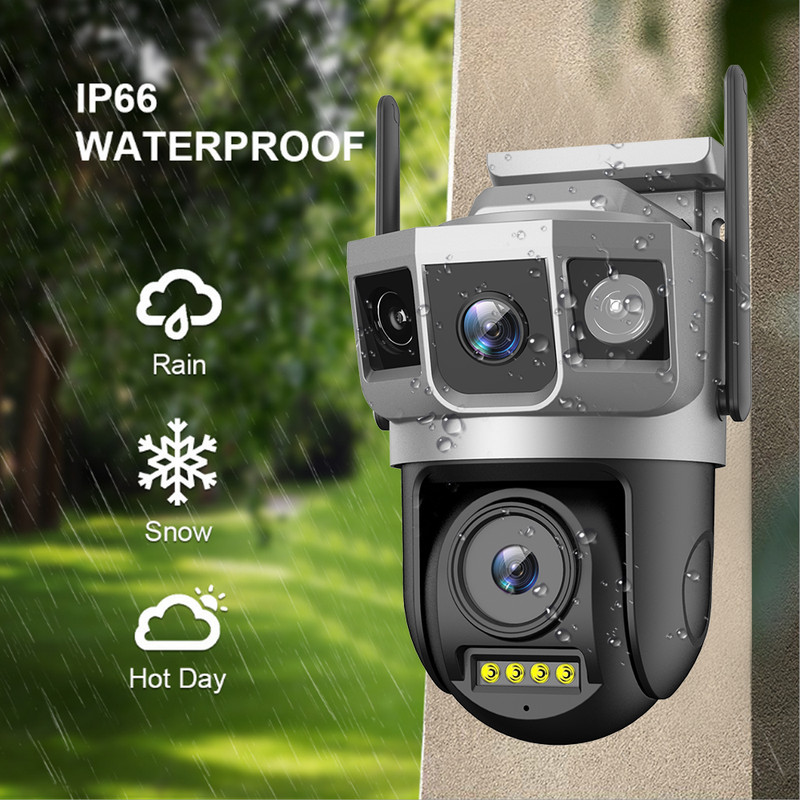 4PCS Camara De Seguridad HD WiFi Para Exterior Casa Con Vision Nocturna y Video