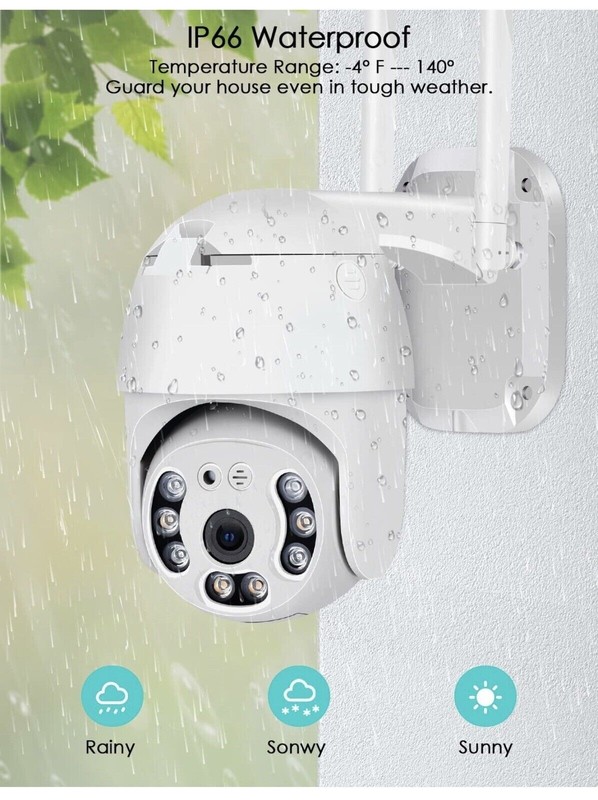 Camara De Seguridad WIFI Inalambrica 360° Para Casa Exterior HD 1080P Con Audio gallery