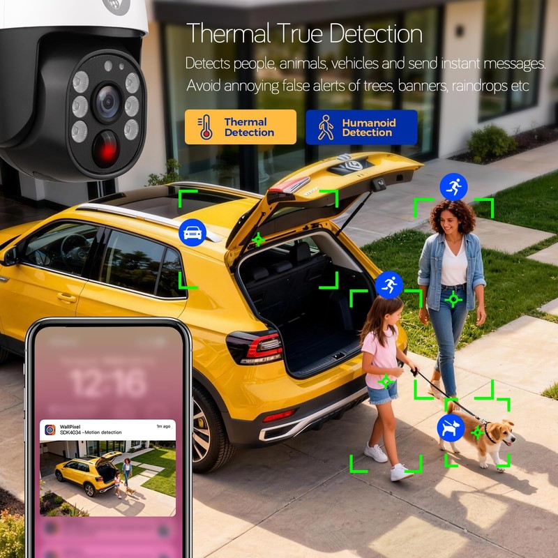 2-Pack 4MP Wireless PTZ Solar Security Camera, AI Auto Tracking, WiFi 6 5G Du... gallery