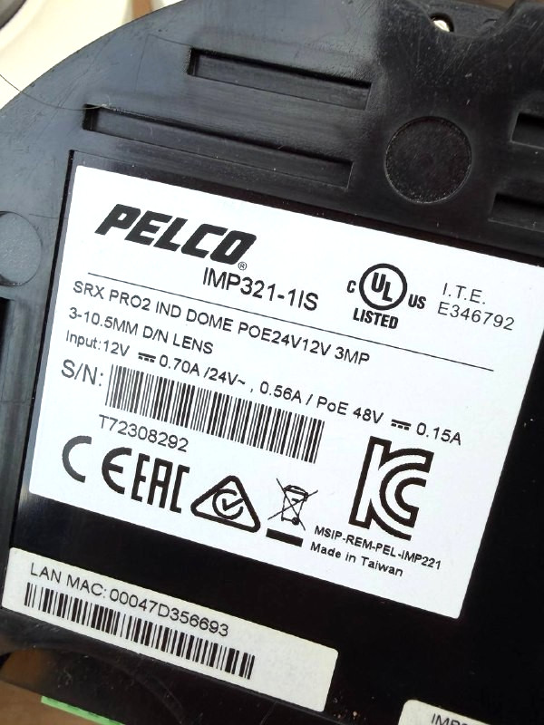 Lot of 4 PELCO IMP321-1IS SRX Pro2 IND Dome POE24V12V 3MP Camera gallery