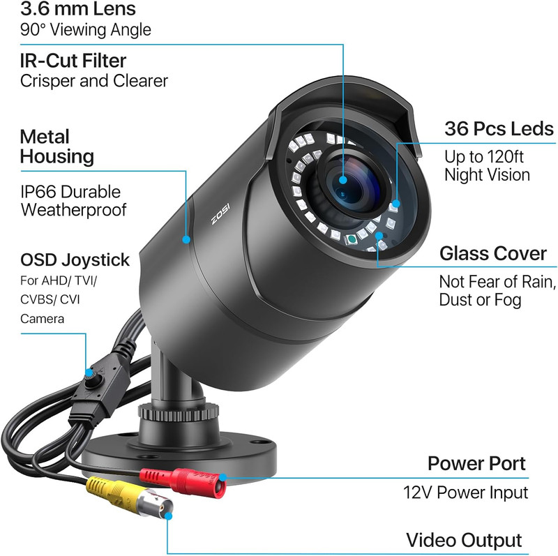 1080P HD 1920TVL Hybrid 4-In-1 TVI/CVI/AHD/960H CVBS CCTV Surveillance Weatherpr gallery