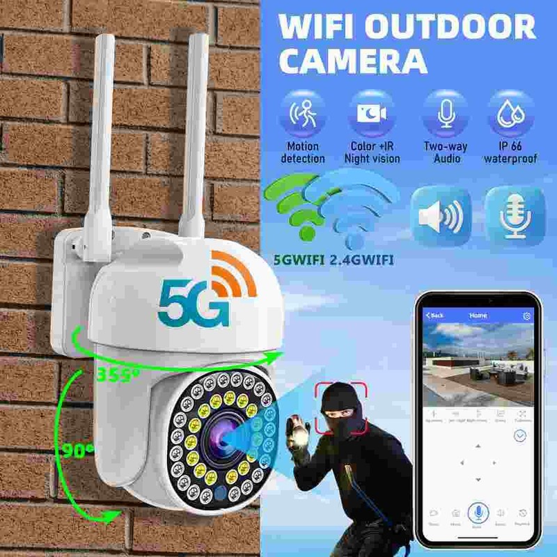 1-4 Wireless Security Camera System Smart Outdoor 5G Wifi Night Vision Cam 1080P gallery