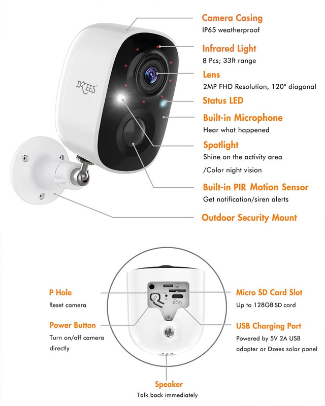 Camara de Seguridad Solar para Exterior Wifi 2K con Vision Nocturna a Color gallery