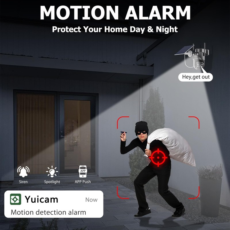 Dual Lens Solar Security Cameras Wireless Outdoor, 360° View Pan/Tilt Home Se... gallery