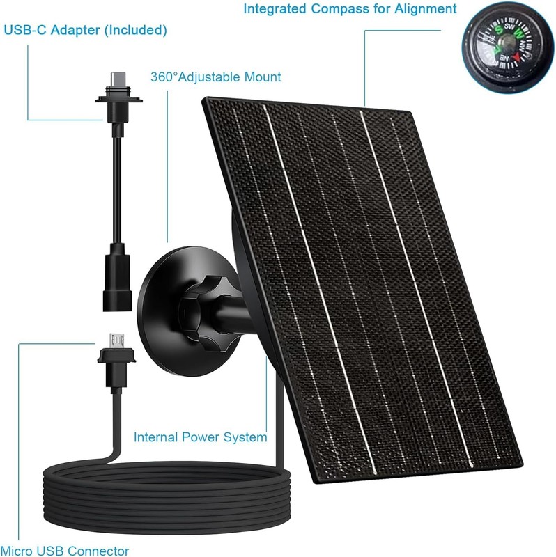 Portable 4W Solar Charger with Adjustable Mount for Blink Outdoor Camera Systems gallery