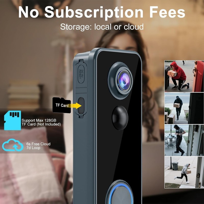 Doorbell Camera Wireless, Head-to-Toe Video - No Subscription Required,2K HD ... gallery