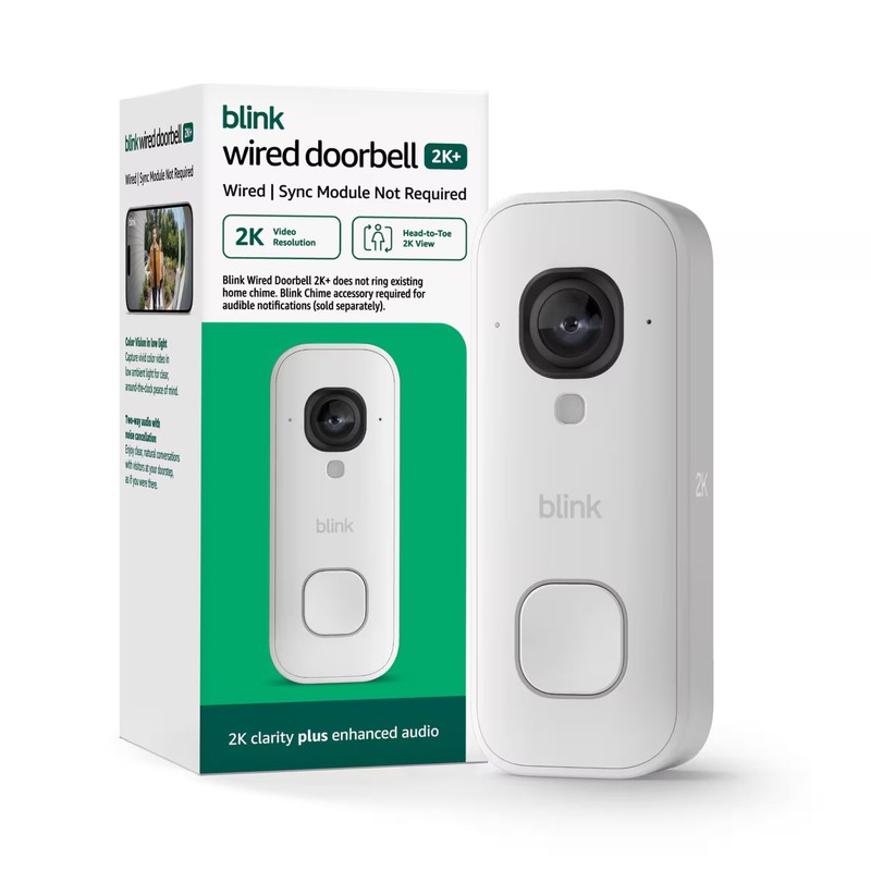 Blink – Wired Doorbell 2K+ Head-to-Toe 2K video doorbell, continuous hardwi…