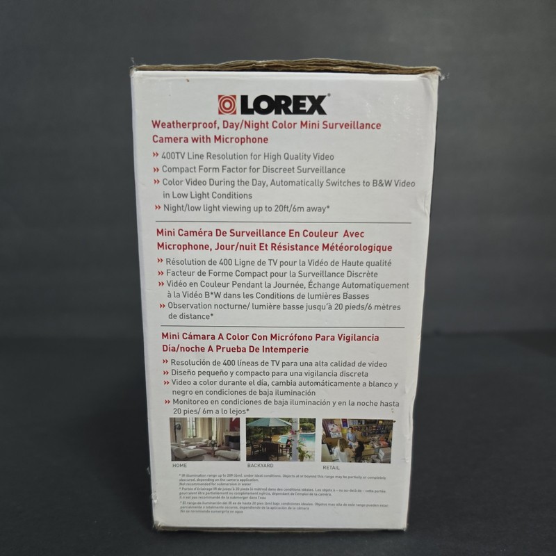 NEW Lorex Weatherproof Day/Night Color Mini Surveillance Cam w MicrophoneSG6185W gallery