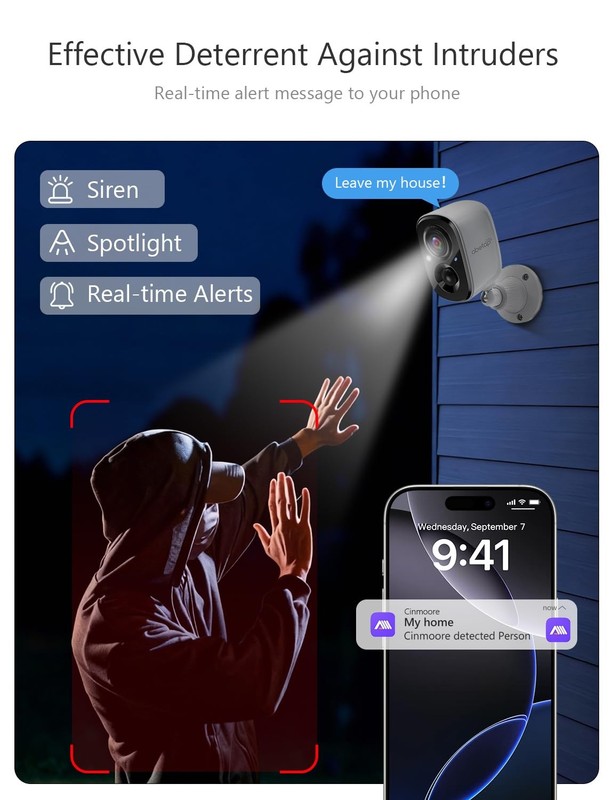 2.5K Wireless Security Cameras, Outdoor WiFi Security Cameras Color Night Vis... gallery