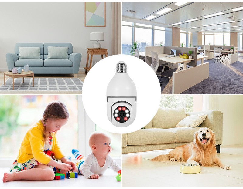 360° 1080P IP E27 Light Bulb Camera Wi-Fi IR Night Smart Home Wireless Security gallery