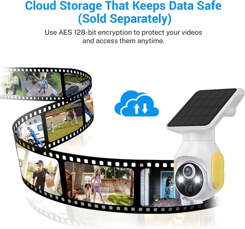 Solar Security Camera Wireless Outdoor Wifi Battery 1080P Night Vision HD gallery