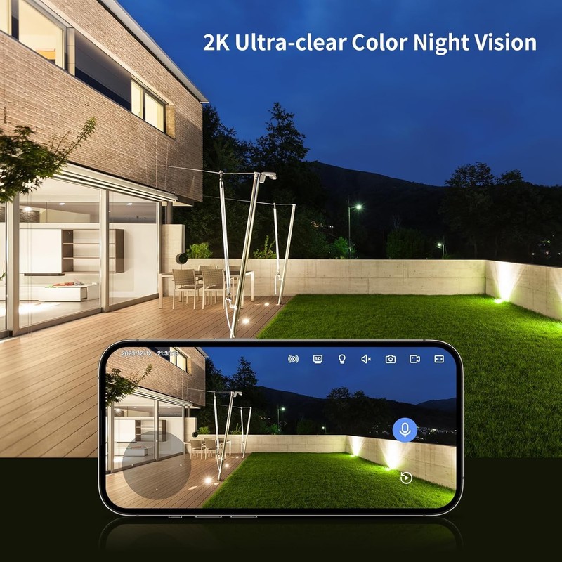Waterproof Indoor/Outdoor Security Camera with 2K HD & Smart Motion Alerts gallery