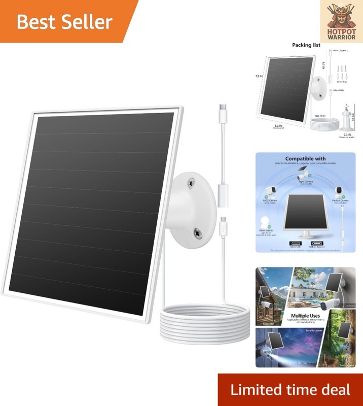 Lightweight 6W Solar Panel with Micro USB & USB-C for Easy Outdoor Installation