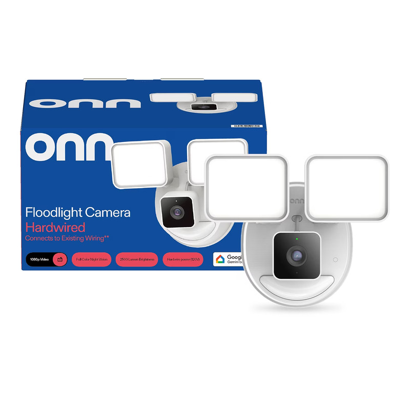 Outdoor Floodlight Camera Hardwired , 1080P HDR Video | with Google Home and Gem