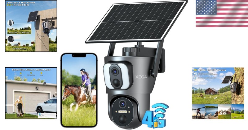 14400mAh Solar-Powered 4G Security Camera - HD Dual Lens for Remote Surveillance gallery