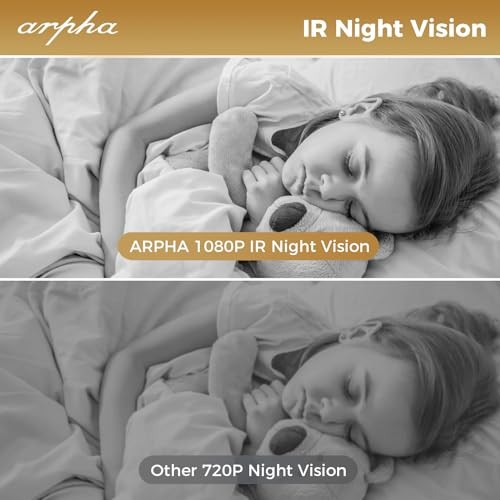ARPHA 1080P Indoor Security Camera, PIR Motion Detection - Pink