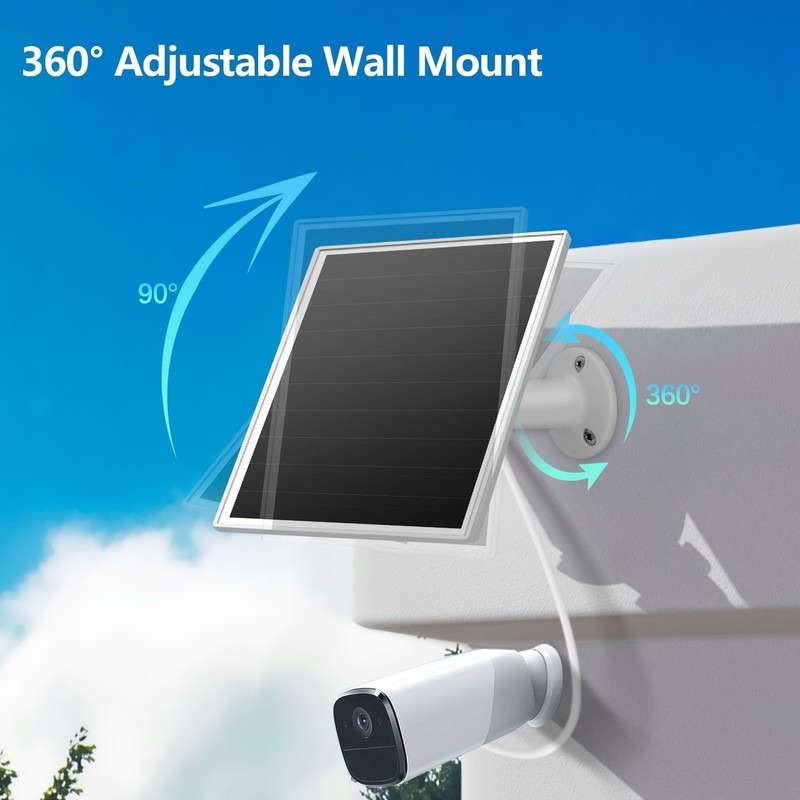 6W Solar Panel for Outdoor Security Camera with Micro USB & USB - C Port, Sol... gallery