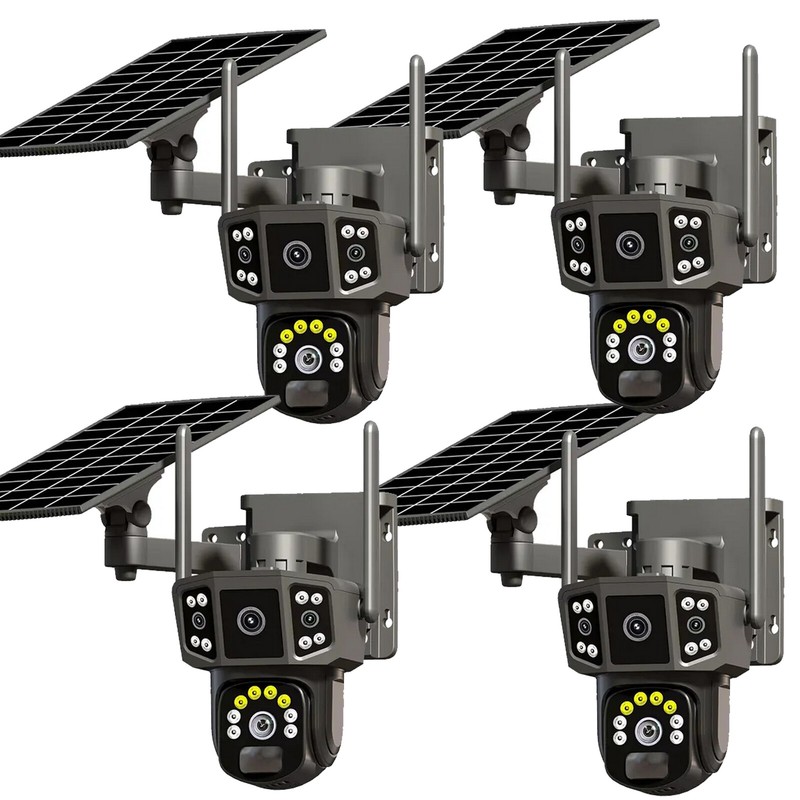 Solar Battery Powered Wireless WiFi Outdoor Pan/Tilt Home Security Camera System