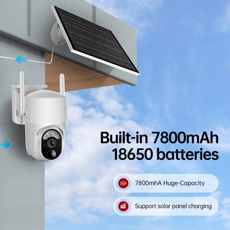 5MP Solar Battery Camera PTZ PIR Human Detection Night Vision Security Cameras gallery