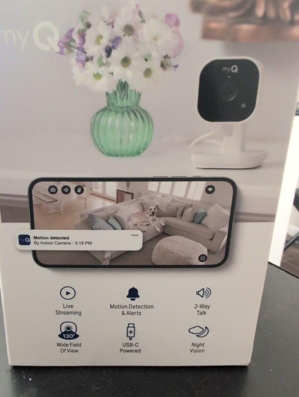 myQ Indoor Plug-in Security Camera Gen 2 – 2K Smart Wi-Fi Camera with Night V... gallery