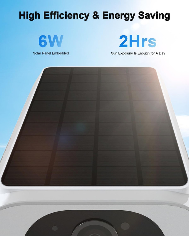 2K Solar Security Cameras Wireless Outdoor, 2.4Ghz Wifi Surveillance Outdoor Cam gallery