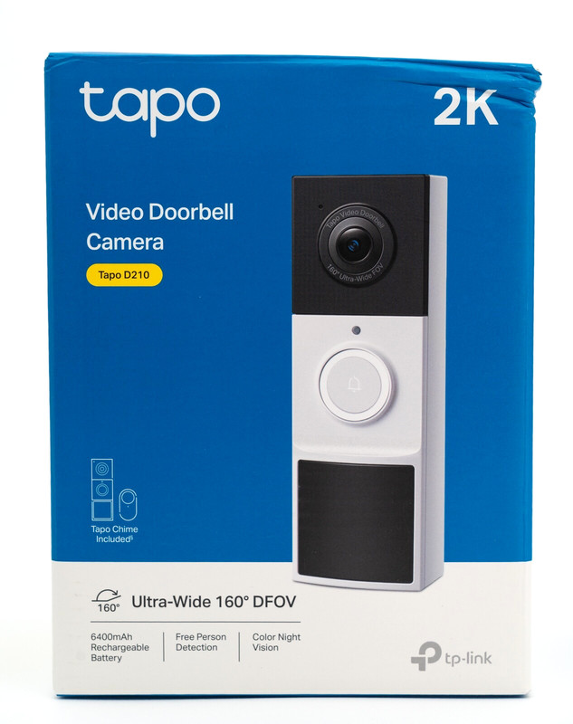 TP-Link Tapo Smart Video Doorbell Camera Wireless with Chime, 2K D210 White gallery