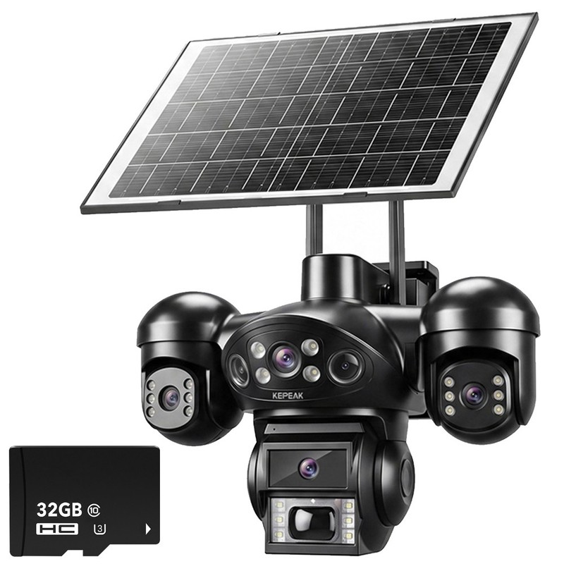 Solar Security Cameras Outdoor WiFi Night Vision 2-Way Audio Surveillance LOT