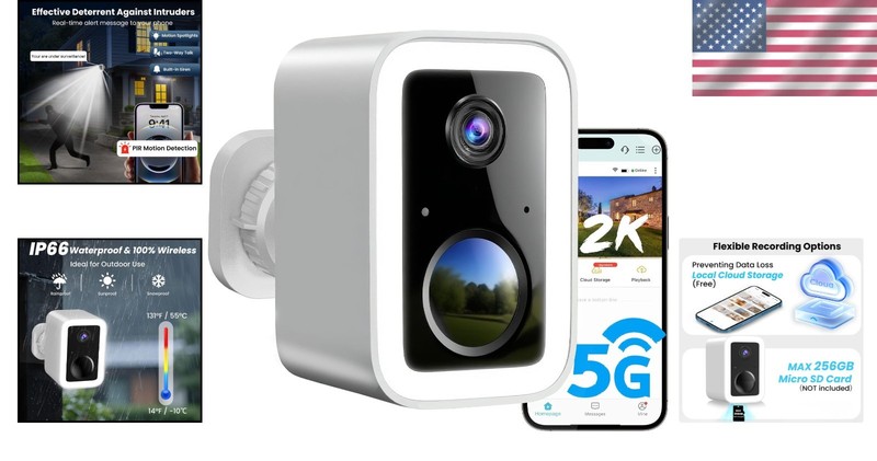 Advanced 2K Outdoor Security Camera - Integrated Spotlight, Siren & 2-Way Audio gallery