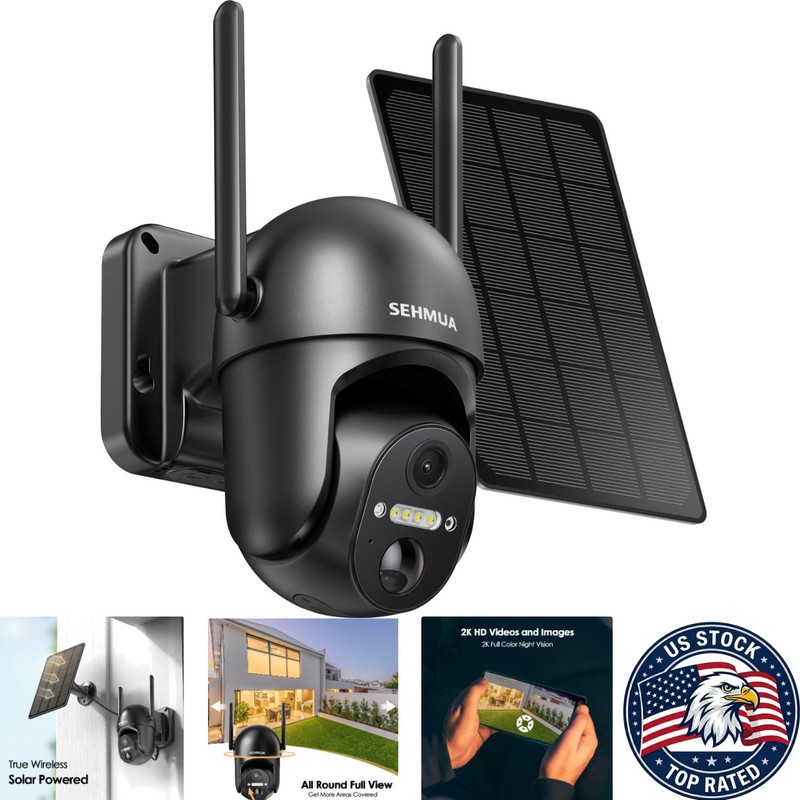 Wireless Outdoor Security Camera – 2K HD, PIR Motion Sensor, WiFi Control