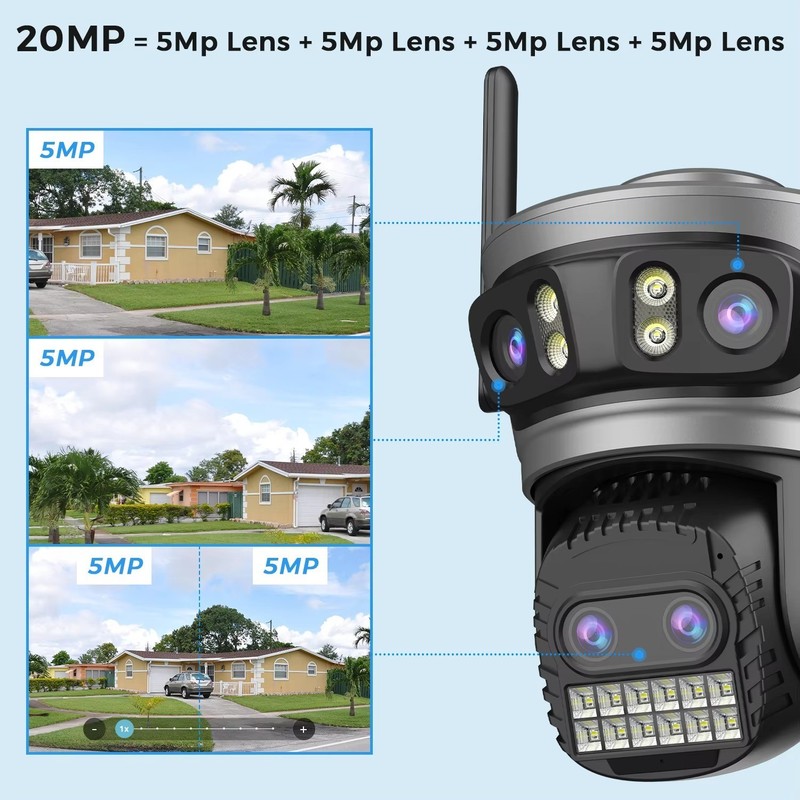 20MP Wifi Camera 360° View 10X Zoom AI Tracking Outdoor IP Security Camera gallery
