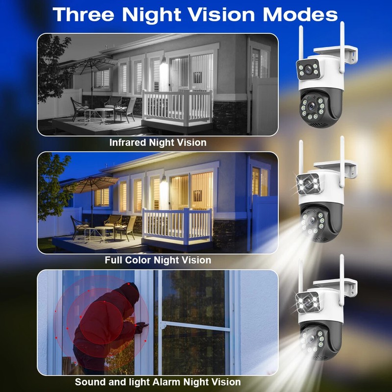 4K 8MP WiFi Surveillance Camera Dual Lens ONVIF Outdoor Security PTZ IP Cameras gallery