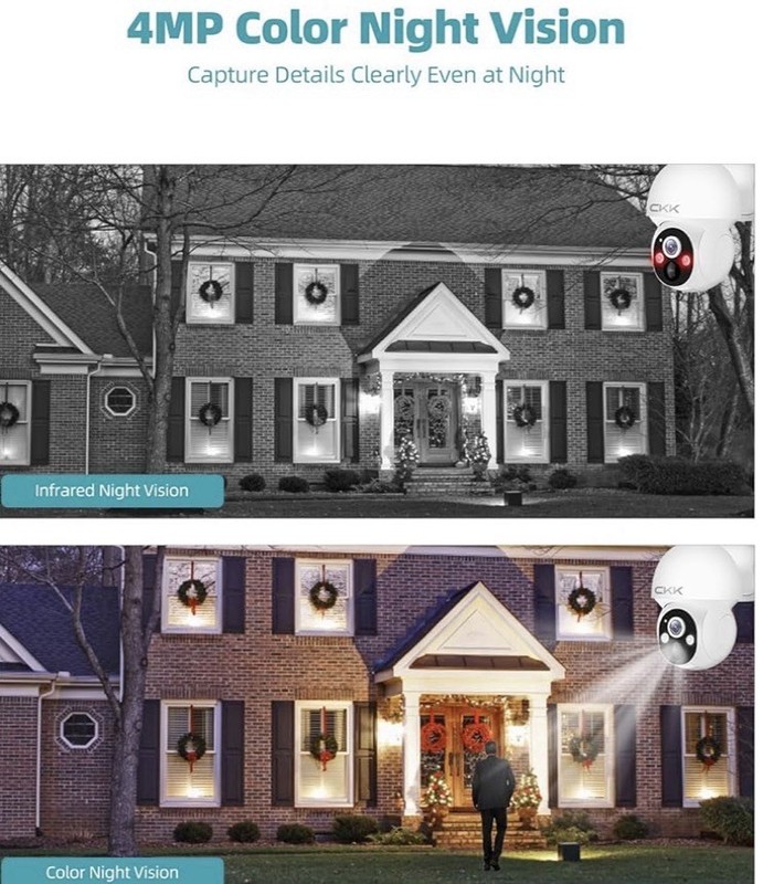 CKK Wireless Security Camera System: 4 Outdoor 5MP PTZ CamerasUSED LOOK NEW gallery