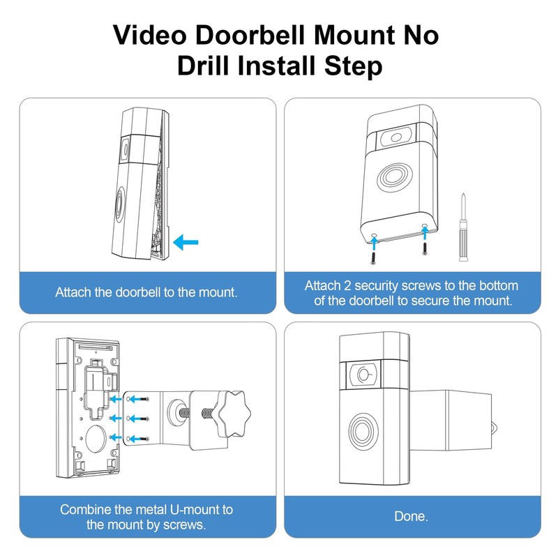 Doorbell Mount No Drill Compatible with Ring Video Doorbell (2nd Generation -... gallery