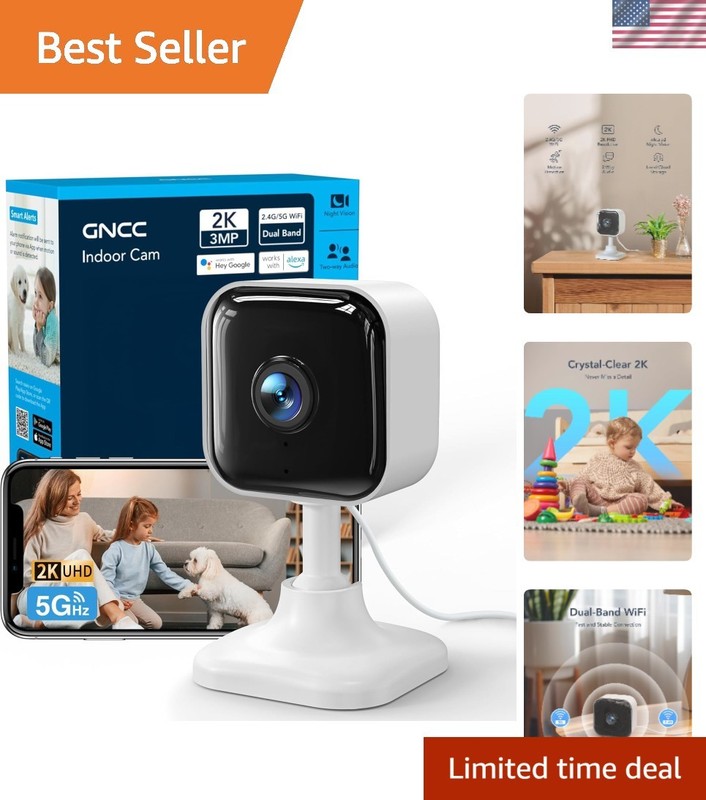 2.4G/5G WiFi Pet Camera – 32ft Night Vision & Motion Detection for Home Security