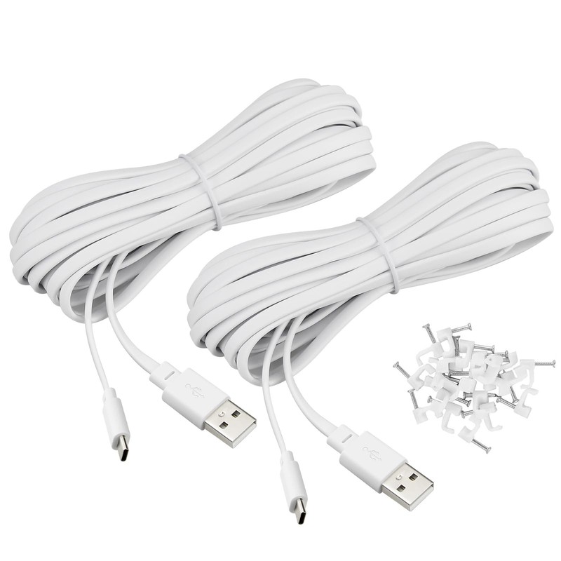 2-Pack 30 ft Cable for WYZE Duo Cam Pan Camera, Long Flat Power Extension Cor... gallery