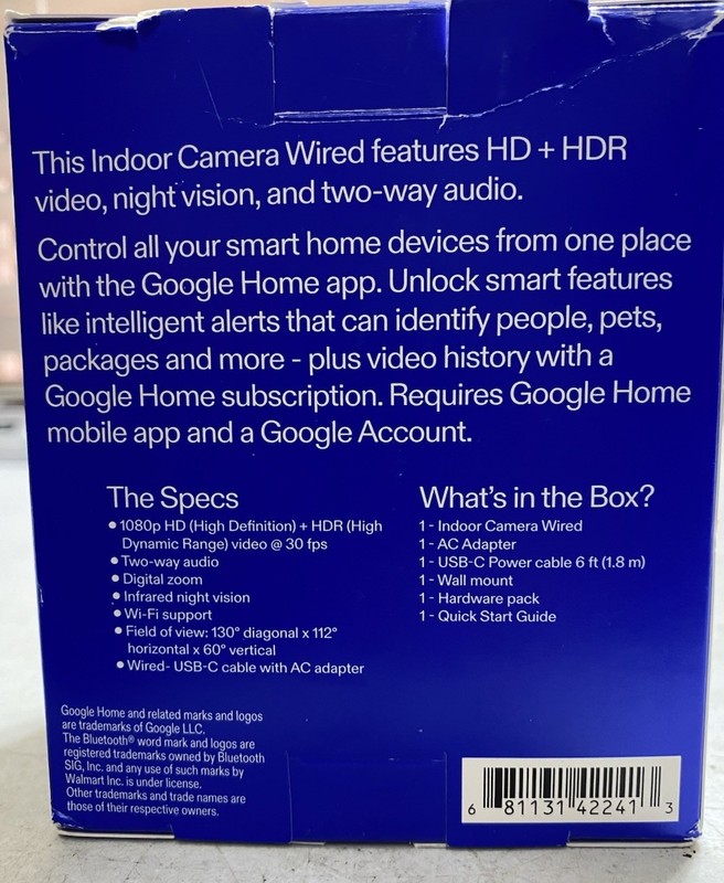 onn Indoor Camera Wired 1080p HDR Google Home & Gemini - Search Video History gallery
