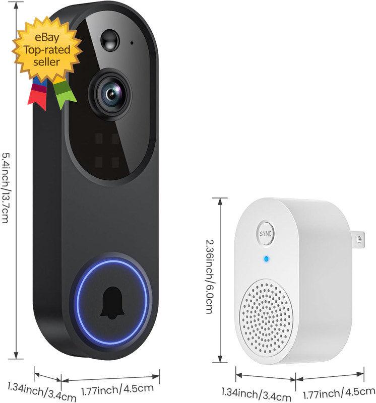 1080P WiFi Video Doorbell Camera Two Way Audio Night Vision AI Smart gallery