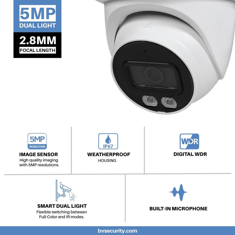 5MP Outdoor Eyeball - Smart Dual Light & Full-Color Night Vision - 4-in-1 TVI... gallery