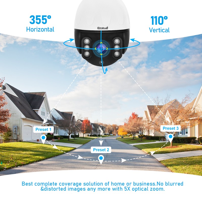 JideTech 5X Optical Zoom Camera 5MP PTZ Outdoor WiFi Camera With Auto Tracking gallery
