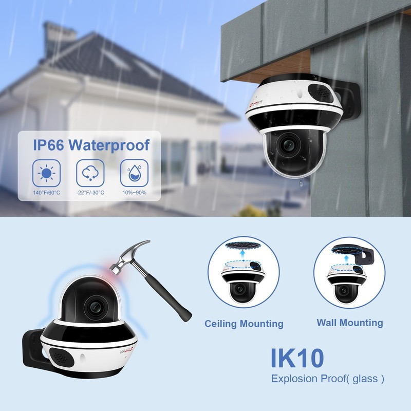 Anpviz 8MP PTZ POE IP Camera, 5X Optical Zoom, , Two-Way Audio,IR Night Vision gallery