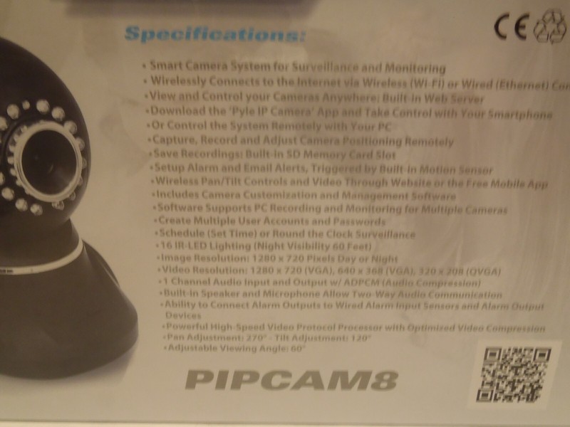 Pyle Wireless Outdoor IP Camera, P2P Network, Image Capture, Video,Built-In Mic gallery