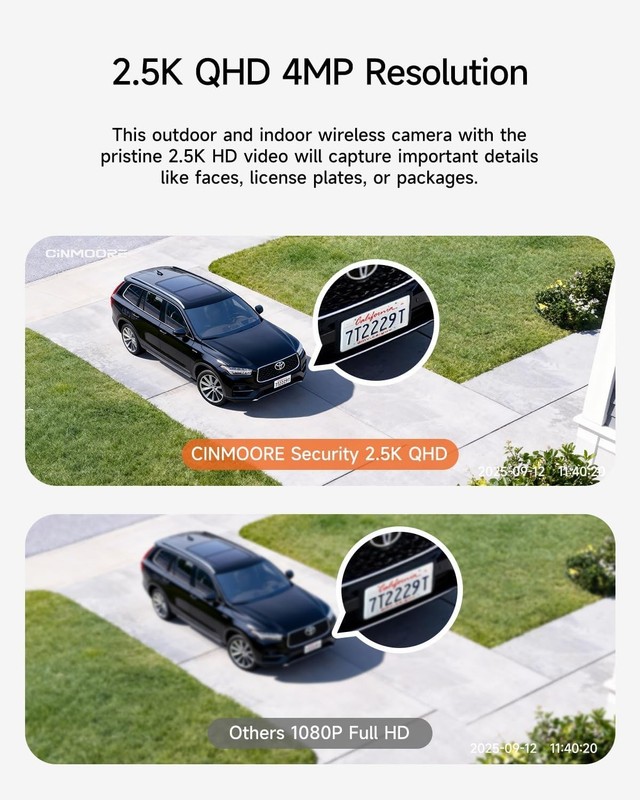 Battery-Powered Indoor/Outdoor Security Camera with 2-Way Audio & Magnetic Mount gallery