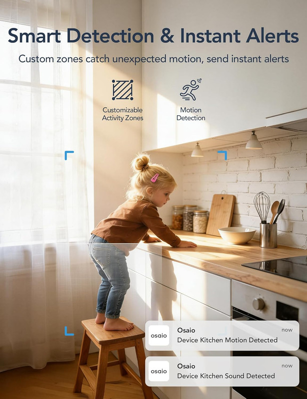2K Wifi Cameras for Home Security, Security Camera Indoor, Baby/Pet Camera with gallery