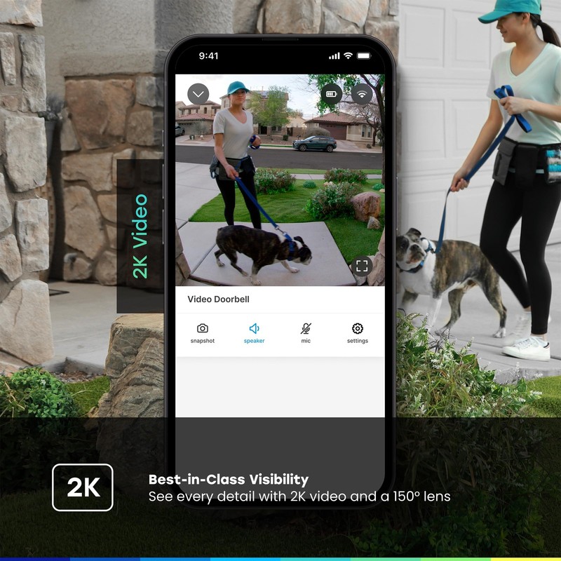 myQ Video Doorbell | 2K , Battery/Wired, Color Night Vision, Live with 2-Way ... gallery