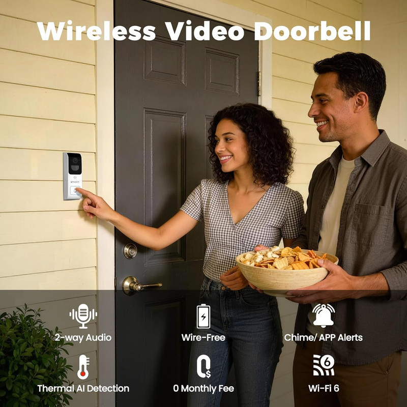 xmartO 2.4G/5G Dual Band Smart Video Doorbell Camera, Home Security Live View, 2 gallery