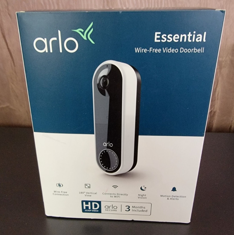Arlo Doorbell Camera HD with Chime 2 – New – Nightvision, 180 degree, Wirefree