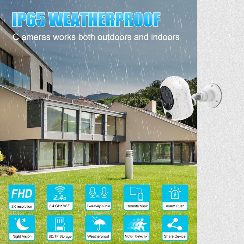 2K WiFi Camera 4MP Wireless PIR Motion Night Vision Camcorder Home Security Cam^ gallery