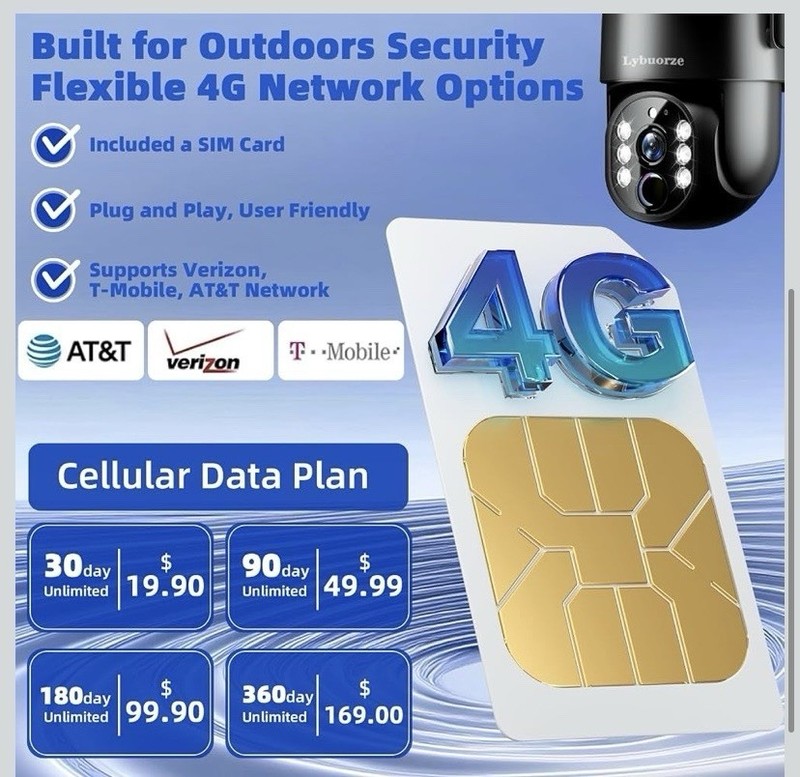 NEW - 4G LTE Cellular Solar Security Camera Outdoor, No WiFi Needed, 4MP HD gallery